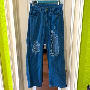 Fashion Nova Distressed Flare Jeans